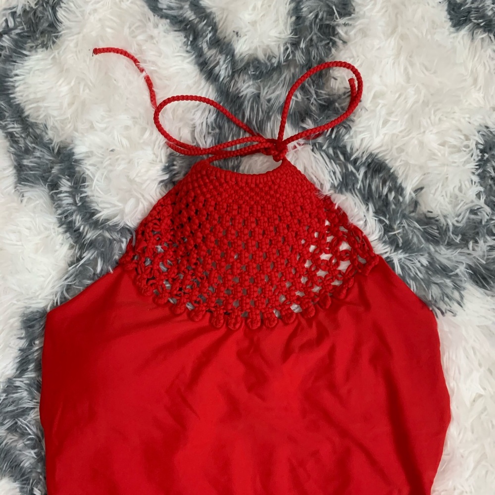 Aerie Red One-piece Bathing Suit - Picture 8 of 8